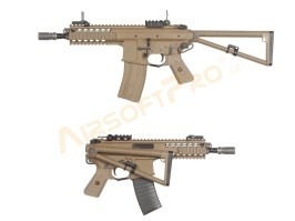 Airsoft rifle AWSS KAC PDW 8” GBB, blowback, - TAN, 2x magazine [WE]