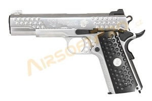 Airsoftová pistole KAC 1911 Knight Hawk Silver- celokov, blowback [WE]