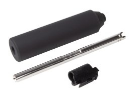 Kovový tlumič s prodlouženou hlavní 6,03x130mm a komorou pro WE P99 God of War [WE]