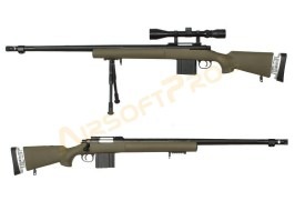 Airsoft sniper M24, MB4405D + scope and bipod - olive [Well]