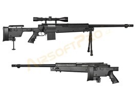 Airsoft sniper MB4407D + scope and bipod - black - UNFUNCTIONAL [Well]