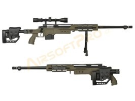 Airsoft sniper MB4411D + scope and bipod - olive [Well]