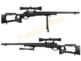 Airsoft sniper MB10D + scope and bipod, black [Well]