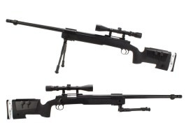 Airsoft sniper MB17D + scope and bipod - black [Well]