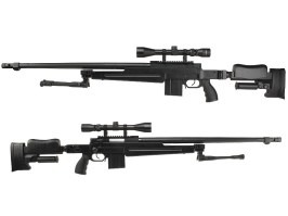 Airsoft sniper MB4414D + scope and bipod - black [Well]