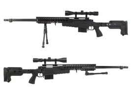Airsoft sniper MB4418-3D + optika a dvojnožka - černá [Well]