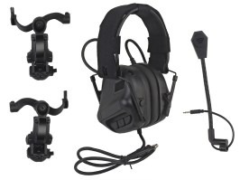 Taktický headset na helmu i přes hlavu s mikrofonem HD-20 Gen.5 - černý [WoSport]