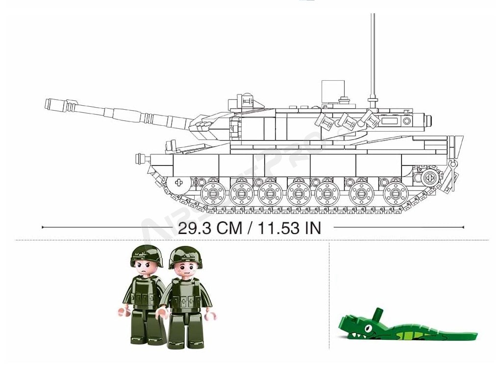 Modelo Bricks M38-B0839 Carro de combate principal alemán 2en1 [Sluban]