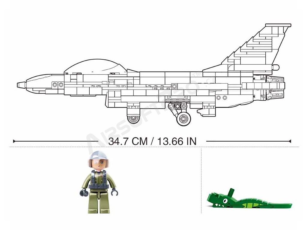 Modelo de ladrillo M38-B0891 Avión de combate F-16 Falcon [Sluban]