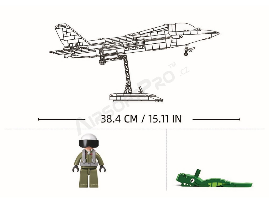 Model Bricks M38-B1186 J-35 lopakodó vadászgép fém bevonattal [Sluban]