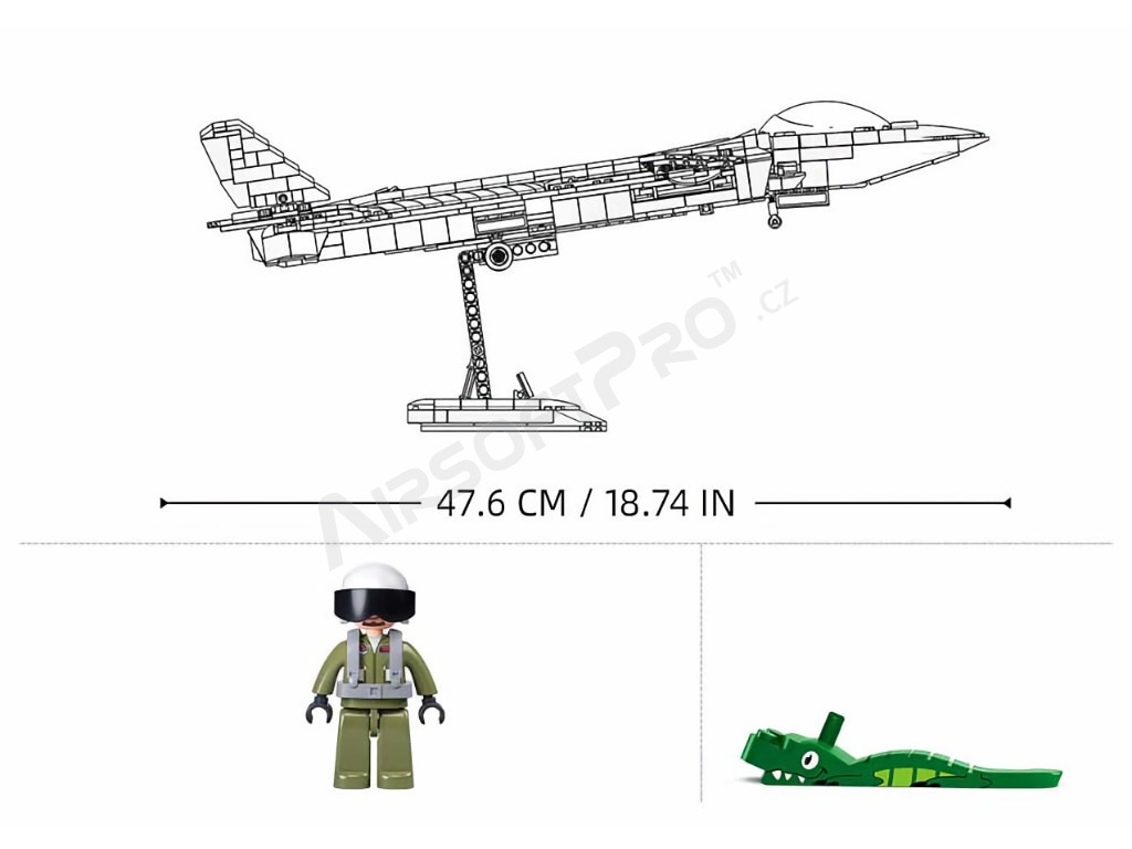 Model Bricks M38-B1187 Lopakodó vadászgép J-20 fém bevonattal [Sluban]