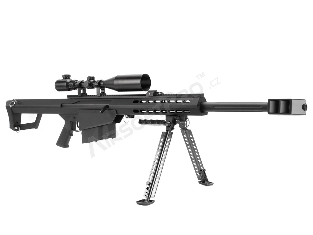 Airsoft sniper M82 CQB BARRETT (SW-02CQB-A), puškohled + dvojnožka, černý [Snow Wolf]