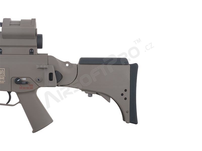 Airsoftová zbraň SA-G13V EBB s optikou, kolimátorem a dvojnožkou, TAN [Specna Arms]