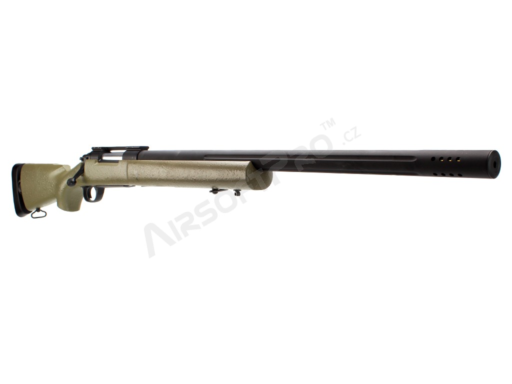 Airsoft sniper M24 Military s kompenzátorem - písková FDE + UPGRADE 150m/s zdarma [Snow Wolf]