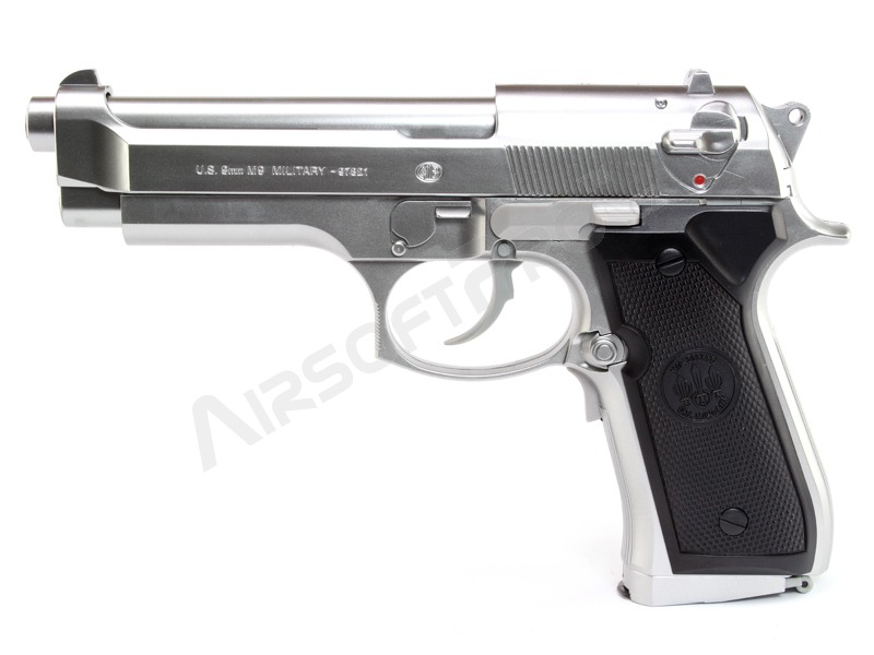 Airsoftová elektrická pistole M92F Military stříbrná, blowback (EBB) [Tokyo Marui]