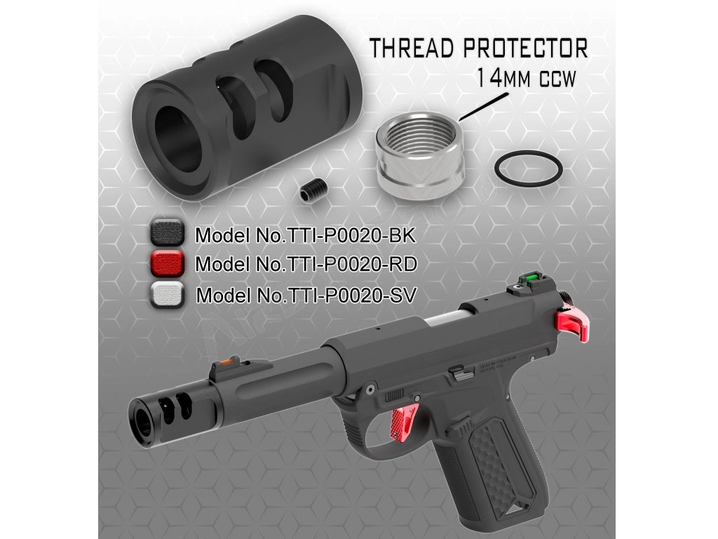 Compensador TIPO-A (14mmCCW) para AAP-01 - rojo [TTI AIRSOFT]