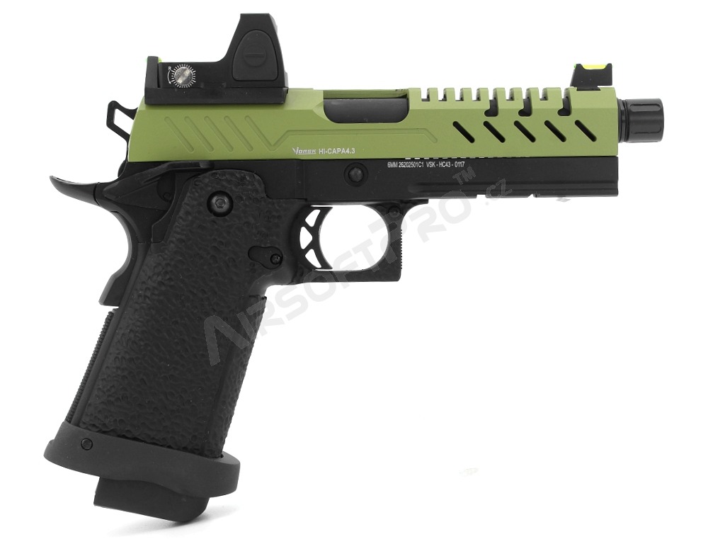 Airsoft GBB pistol Hi-Capa 4.3 + Red Dot, OD slide [Vorsk]