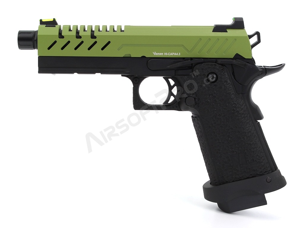 Airsoftová pistole Hi-Capa 4.3, GBB - olivový závěr [Vorsk]