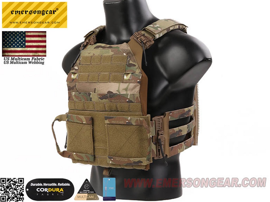 thumbnail interactive-video image 1 of EmersonGear 2.0 Plate Carrier VT-E7403 – Quick Release Tactical Vest, One Size, Fits M/L Plates 1 of 6