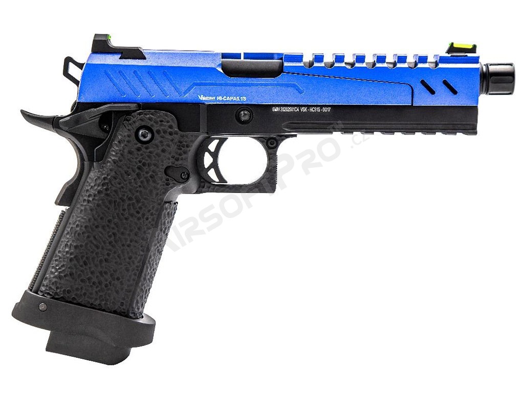 Pistola airsoft GBB Hi-Capa 5.1S - Corredera azul [Vorsk]