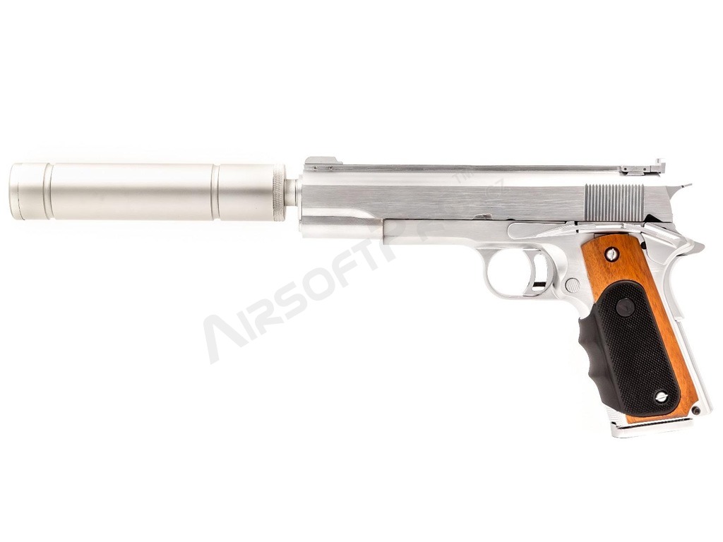Airsoftová pistole Agency VX-9, GBB - stříbrná [Vorsk]
