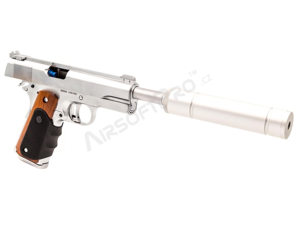 Airsoftová pistole Agency VX-9, GBB - stříbrná [Vorsk]