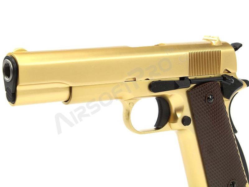 Pistola airsoft M1911 A1 - gas blowback, full metal - bañada en oro 24K [WE]