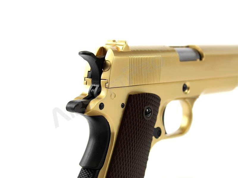 Pistola airsoft M1911 A1 - gas blowback, full metal - bañada en oro 24K [WE]