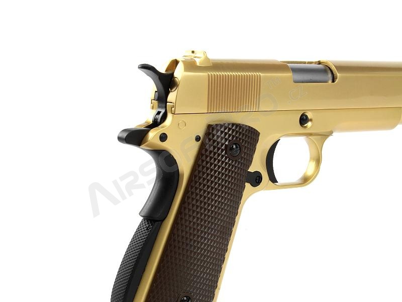 Pistola airsoft M1911 A1 - gas blowback, full metal - bañada en oro 24K [WE]