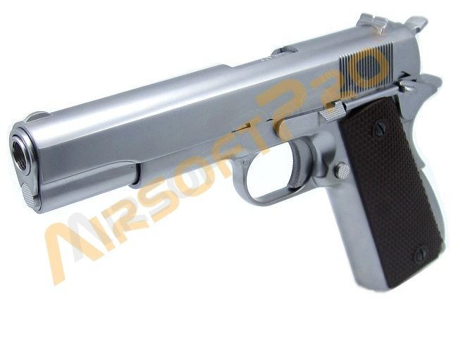 Airsoftová pistole M1911 A1 (Ver.3) chromovaná - celokov, blowback [WE]