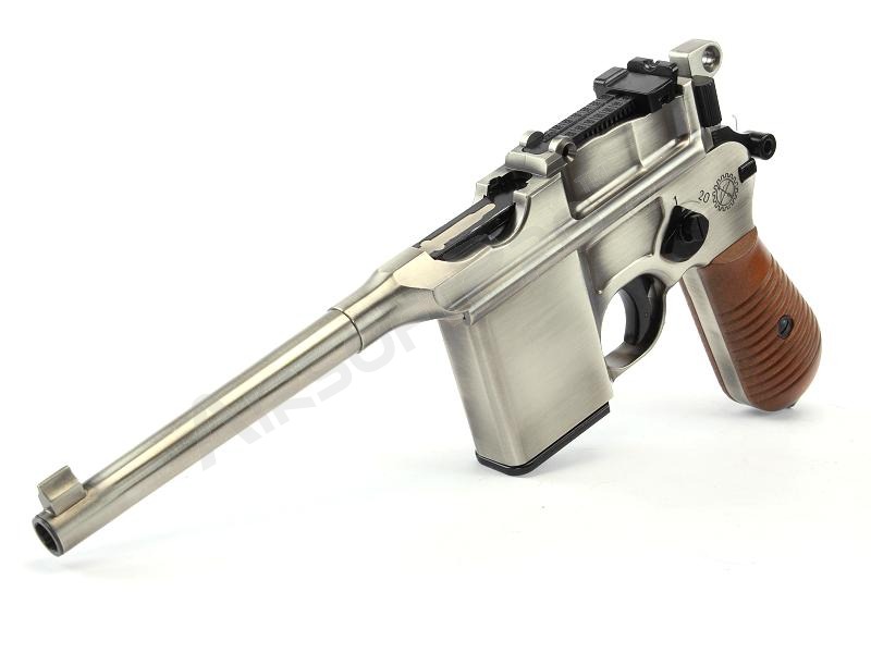 Airsoftová pistole WE 712, celokov, blowback, full auto, stříbrná [WE]