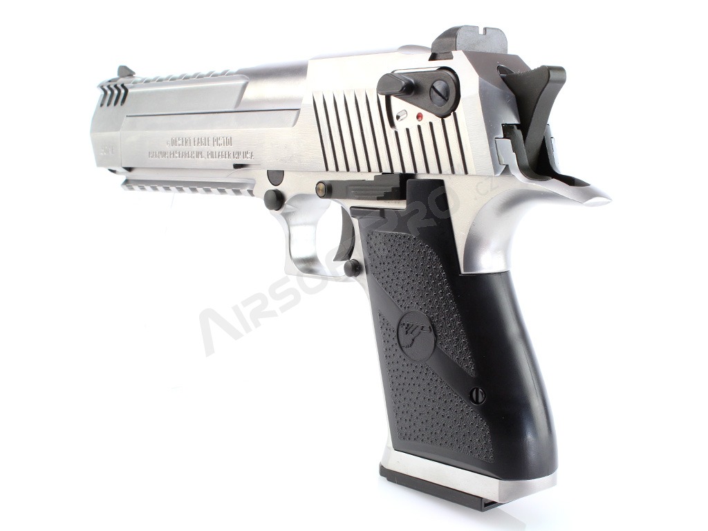 Airsoftová pistole DE L6 .50AE, kovový závěr, plyn blowback (GBB) - stříbrná [WE], Desert Eagle