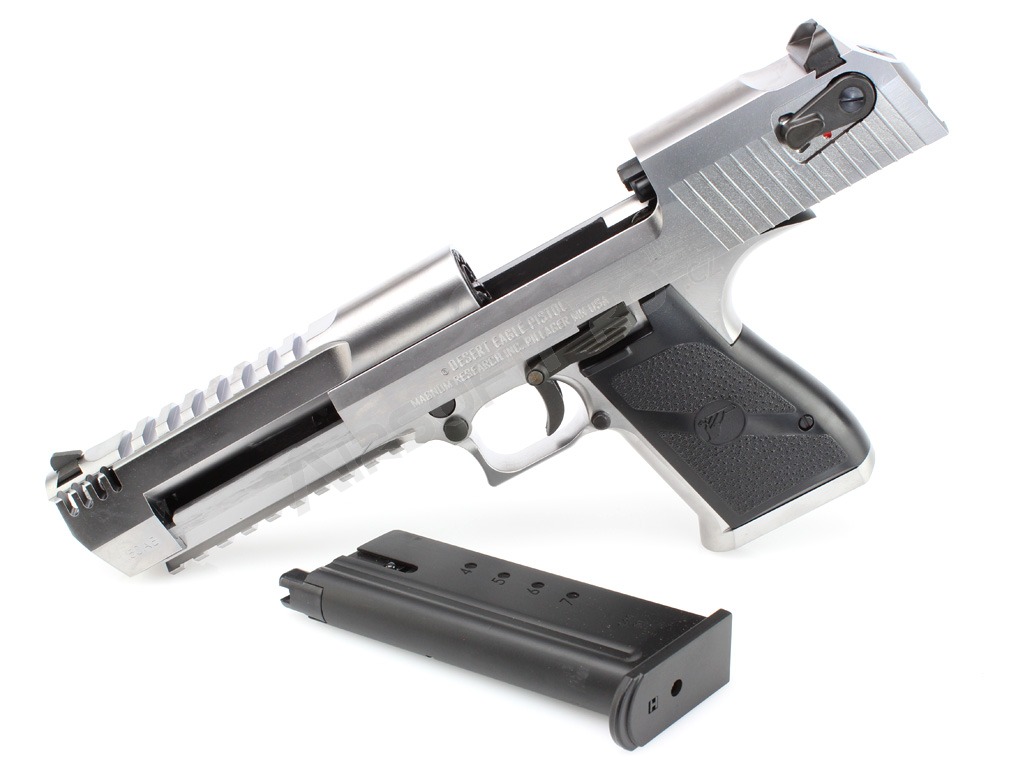 Airsoftová pistole DE L6 .50AE, kovový závěr, plyn blowback (GBB) - stříbrná [WE], Desert Eagle