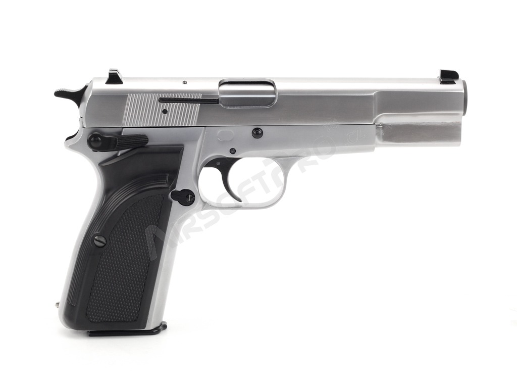 Airsoftová pistole Browning Hi-Power MK3 - celokov, GBB, stříbrná [WE]