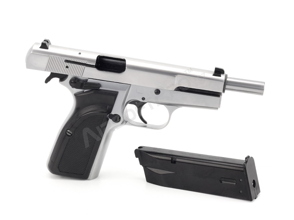Airsoftová pistole Browning Hi-Power MK3 - celokov, GBB, stříbrná [WE]