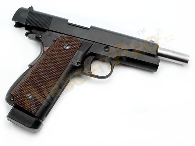 Airsoftová pistole M1911 A1 - CO2, blowback, celokov, dvouřadý zásobnik [WE]