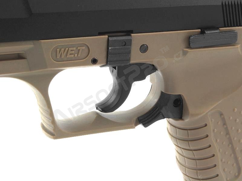 Airsoftová pistole E99 (P99) God of War - celokov, blowback - TAN [WE]