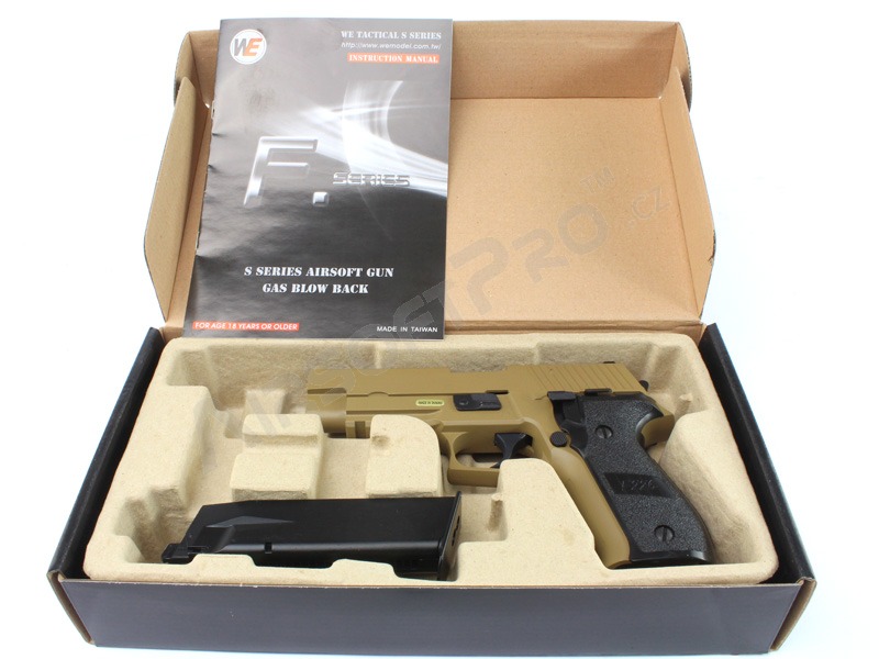 Airsoftová pistole F226 (P226) MK25 TAN - celokov, blowback [WE]