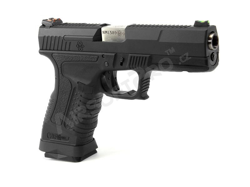 Airsoftová pistole GP1799 T5 - GBB, černý kovový závěr, černý rám, stříbrná hlaveň [WE]