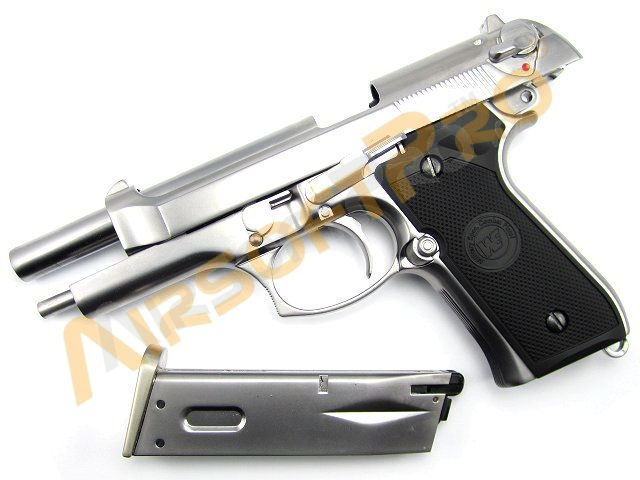 Airsoftová pistole M92F Nikl, celokov, blowback [WE]