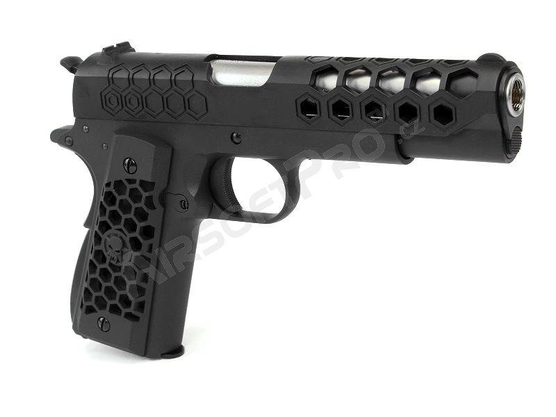 Airsoft pistol M1911 Hex Cut - GBB, full metal, Gen.2 - black [WE]