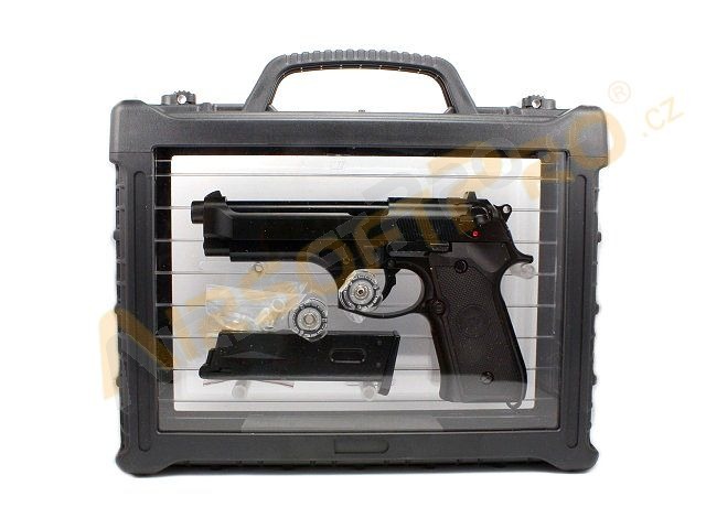 Airsoftová pistole M92 Gen2, černá, celokov, AUTO blowback, LED BOX [WE]