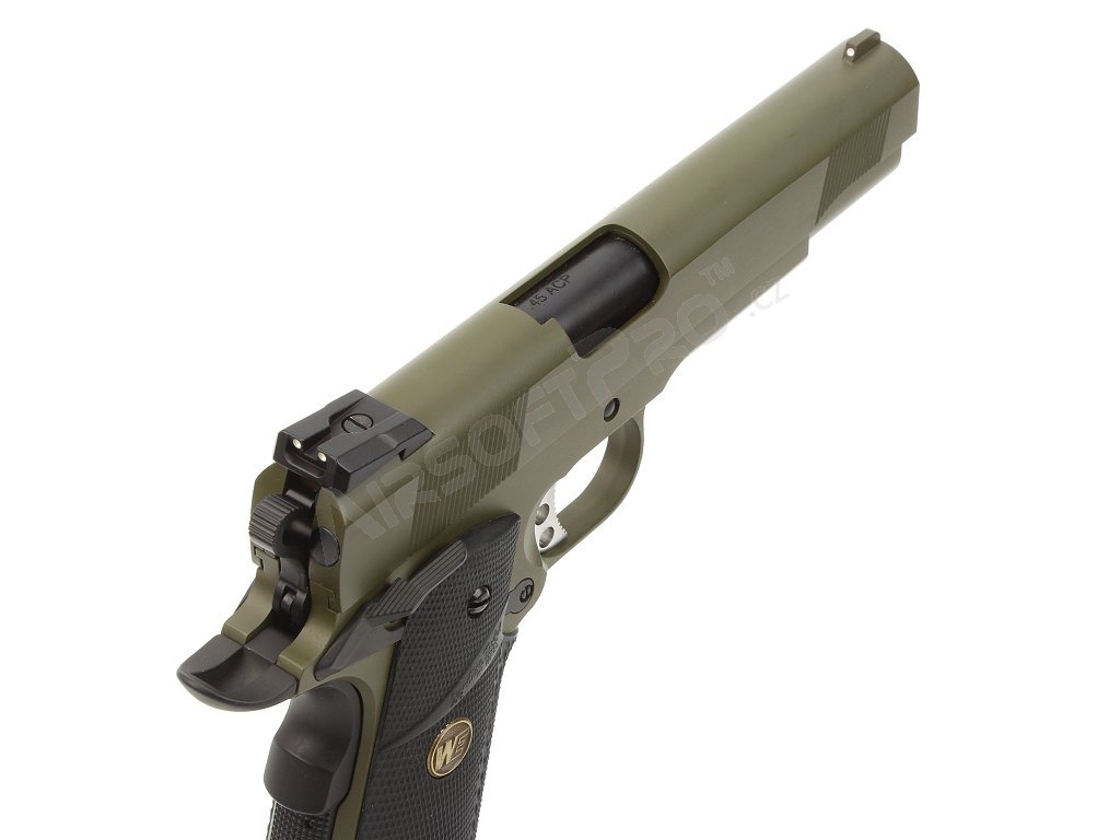 Airsoftová pistole M.E.U. SOC - olivová , celokov, blowback, bez RIS lišty [WE]