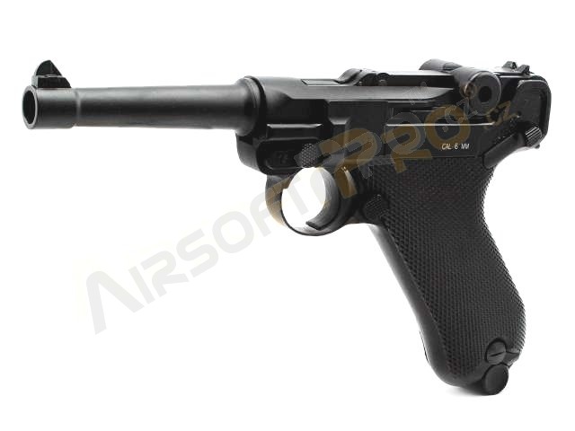 Airsoftová pistole P08 4”- celokov, blowback, CO2 verze [KWC]