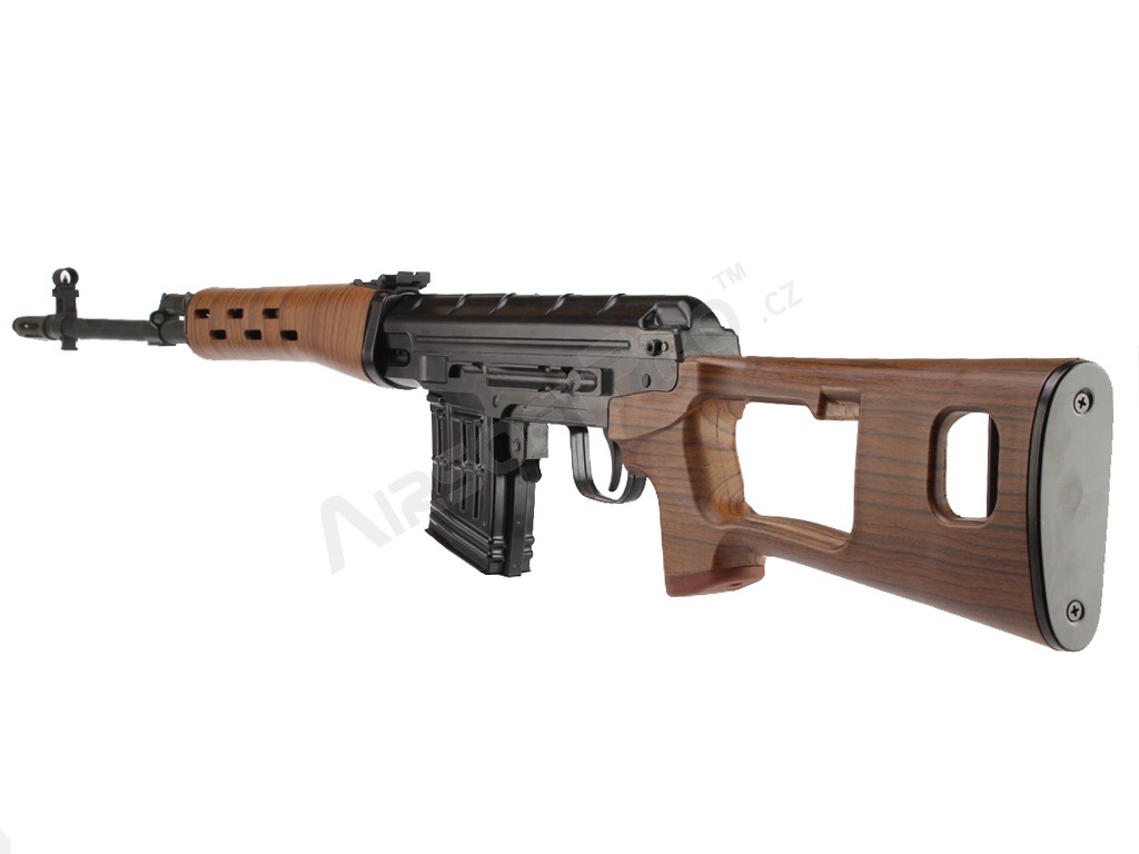 Airsoft sniper SVD GBB, celokov, blowback - imitace dřeva [WE]