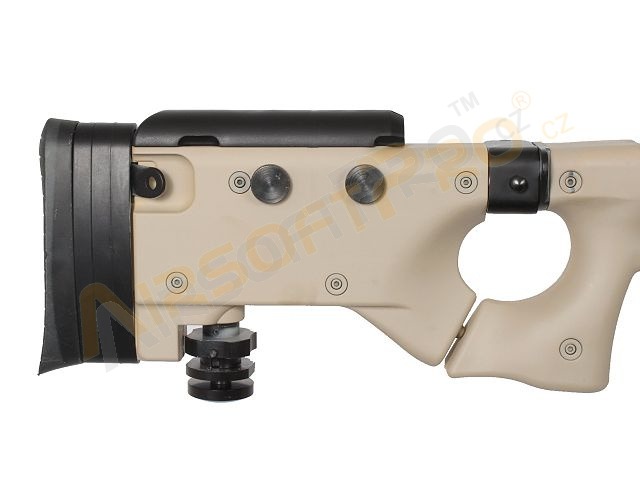 Airsoft sniper MB4403D + puškohled a dvojnožka - písková [Well]