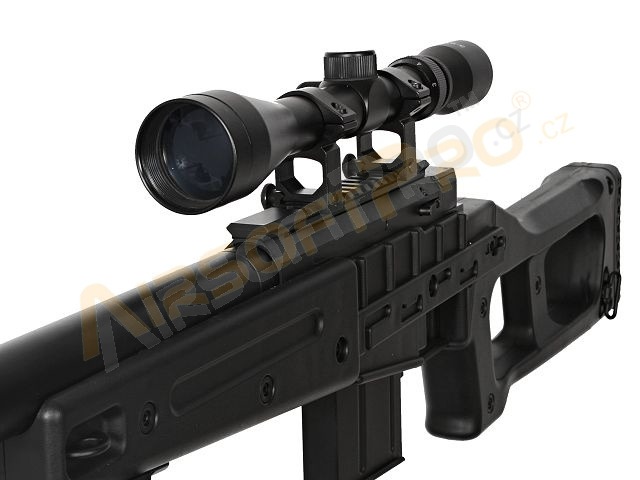Airsoft sniper MB4409D + optika a dvojnožka - černá [Well]