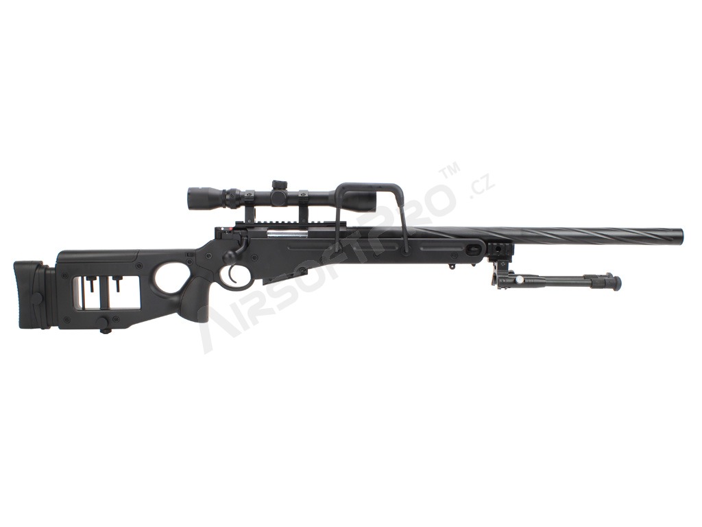 Airsoft sniper SV98 MB4420D + puškohled a dvojnožka - černá [Well]