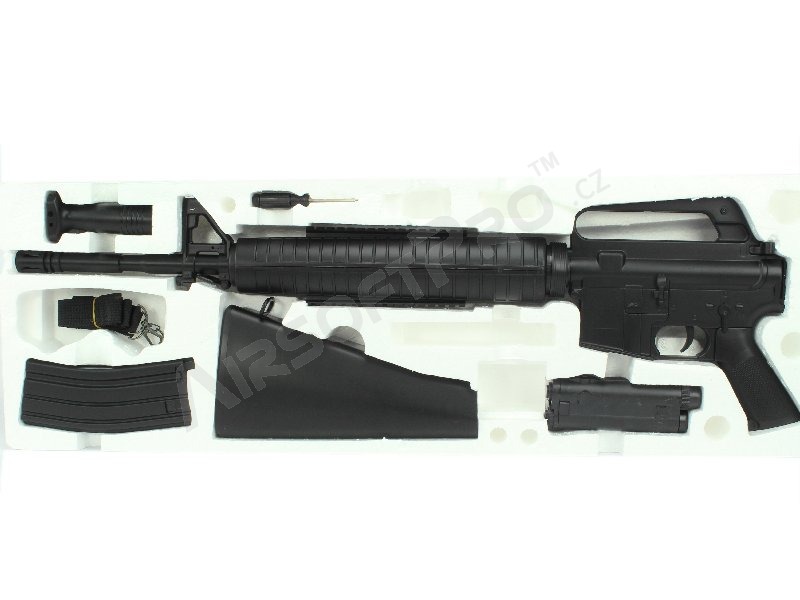 Airsoftová zbraň M16 A3 (S31) + svítilna + rukojeť,  ABS, manuál [Well]