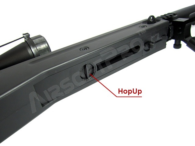 Airsoft sniper L96 AWS MB4401D + puškohled a dvojnožka - černá [Well]